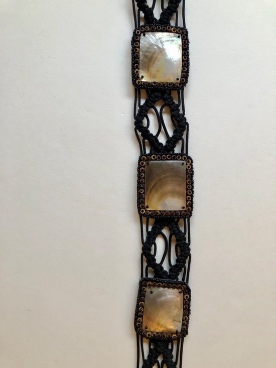 NWOT Embellished Abalone & Macrame Belt main image 13